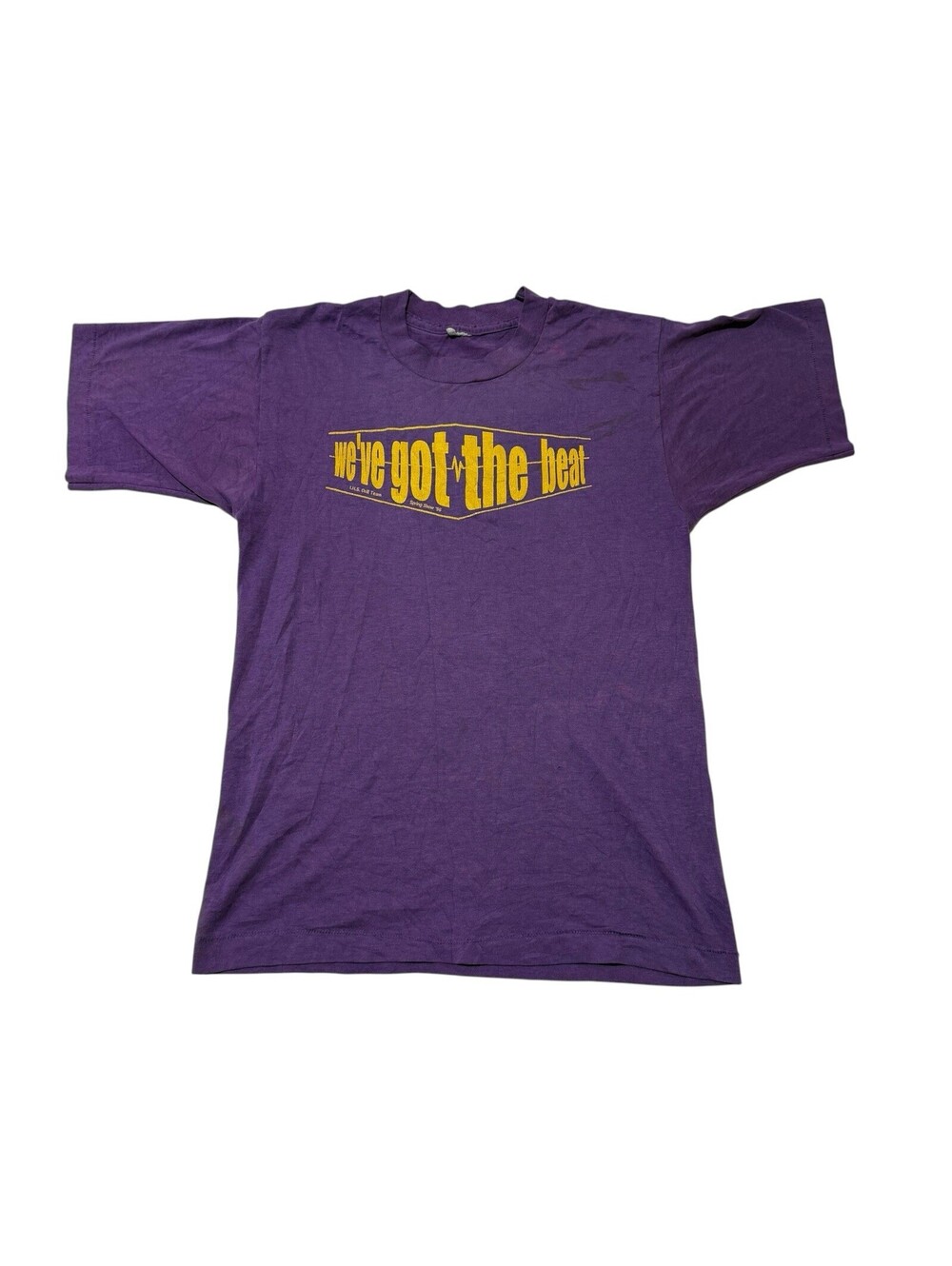 Vintage 80s We've Got The Beat T Shirt Size M Purple Single Stitch 1989 Men’s